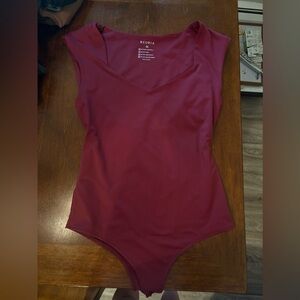 ReoRia Deep Red Sleeveless Bodysuit